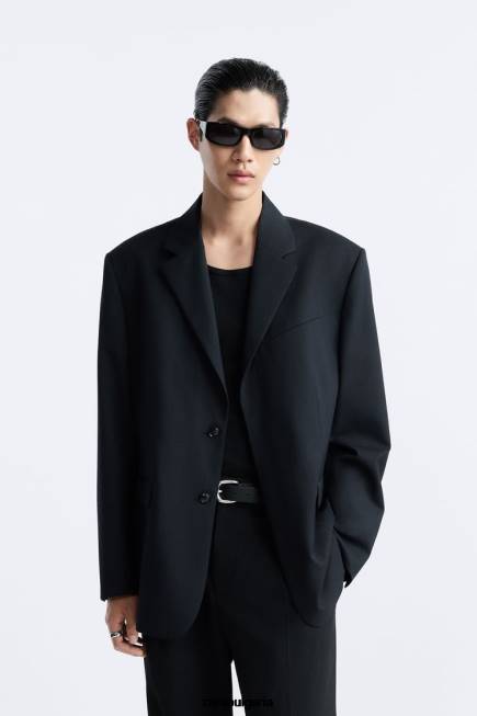 Zara облекло 66FT1147 мъже Лимитирано издание на сако от 100% вълна черен