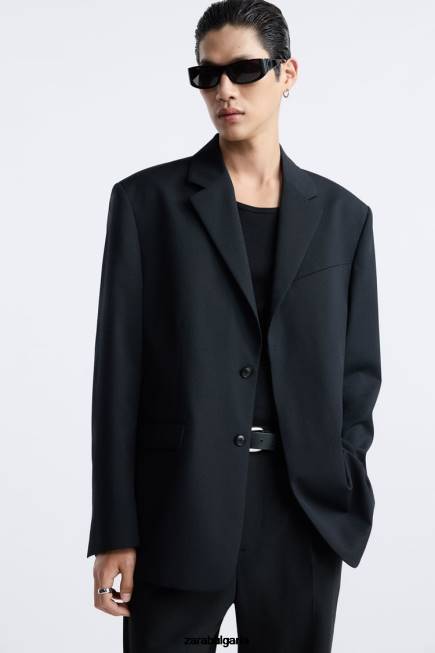 Zara облекло 66FT1147 мъже Лимитирано издание на сако от 100% вълна черен