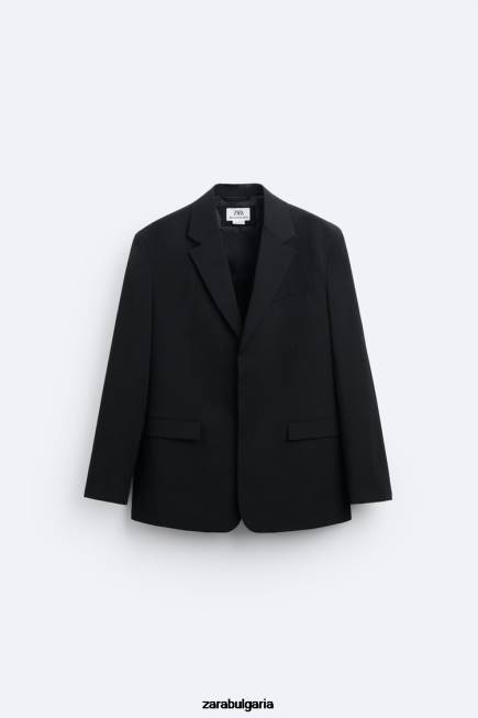 Zara облекло 66FT1147 мъже Лимитирано издание на сако от 100% вълна черен