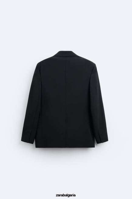 Zara облекло 66FT1147 мъже Лимитирано издание на сако от 100% вълна черен