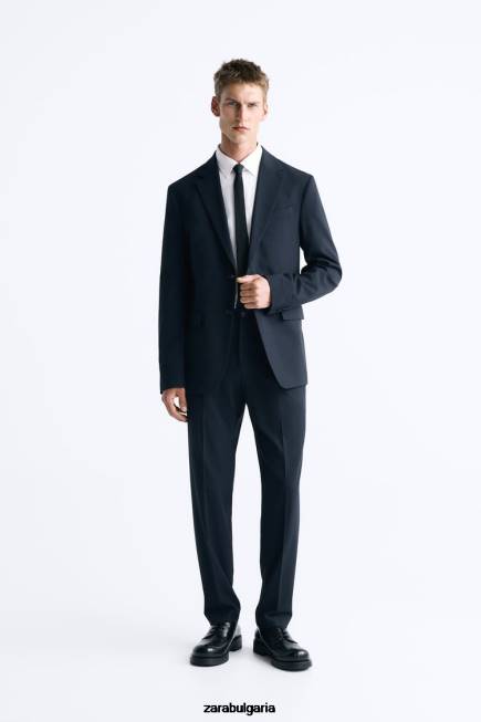 Zara облекло 66FT1163 мъже карирано сако тъмносин