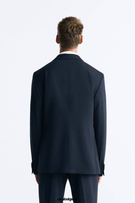 Zara облекло 66FT1163 мъже карирано сако тъмносин
