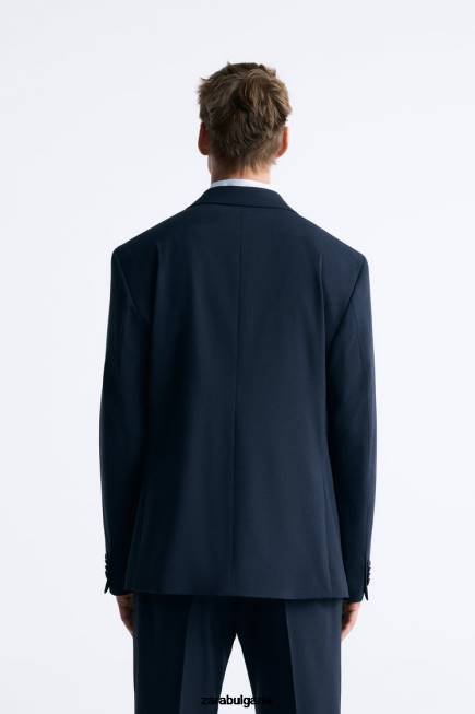 Zara облекло 66FT1164 мъже костюм с хаундзъб тъмносин