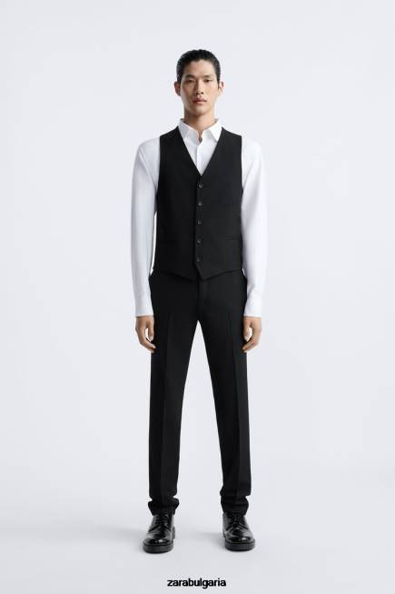 Zara облекло 66FT1166 мъже тънка жилетка черен
