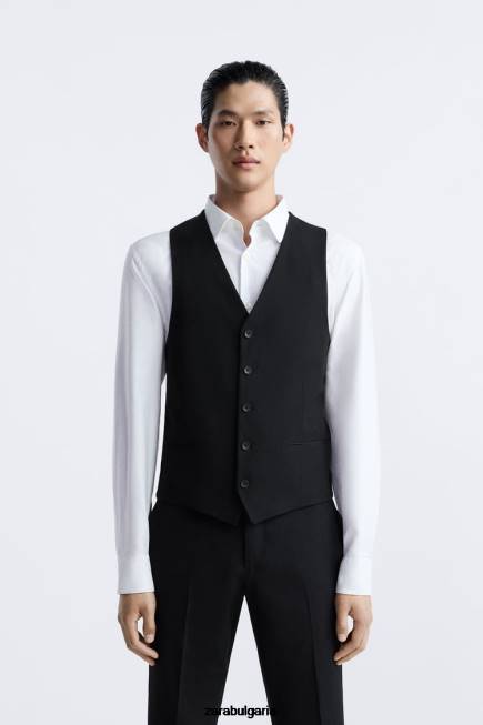 Zara облекло 66FT1166 мъже тънка жилетка черен