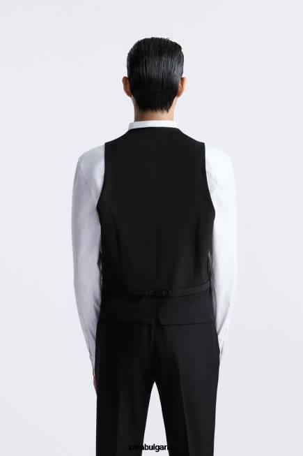 Zara облекло 66FT1166 мъже тънка жилетка черен