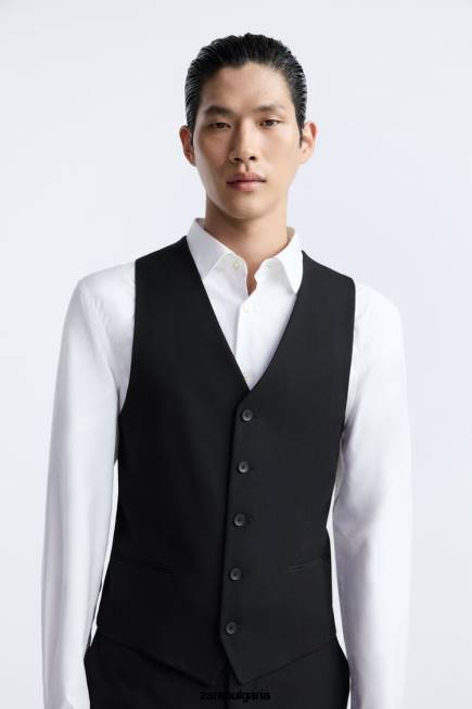 Zara облекло 66FT1166 мъже тънка жилетка черен