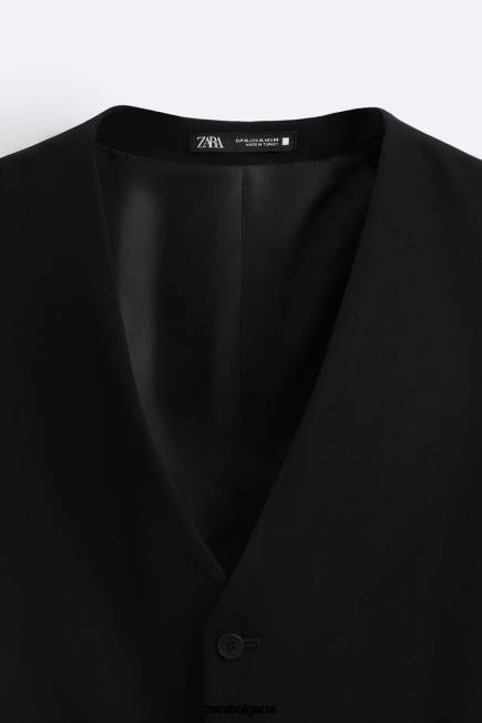 Zara облекло 66FT1166 мъже тънка жилетка черен