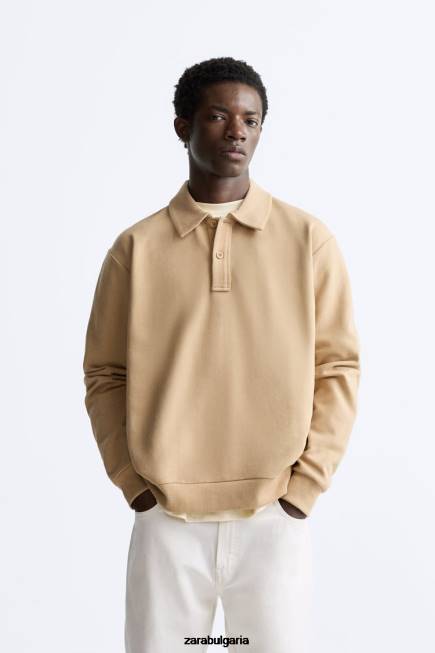 Zara облекло 66FT1232 мъже поло суичър лек загар