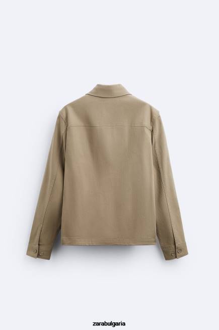Zara облекло 66FT1179 мъже тениска с джоб пясък