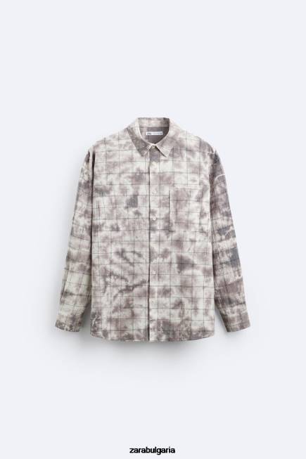 Zara облекло 66FT1191 мъже карирана тениска с вратовръзка различни