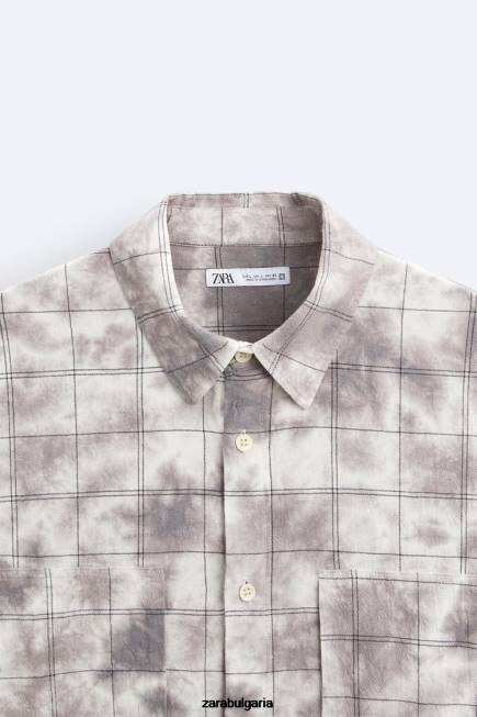 Zara облекло 66FT1191 мъже карирана тениска с вратовръзка различни