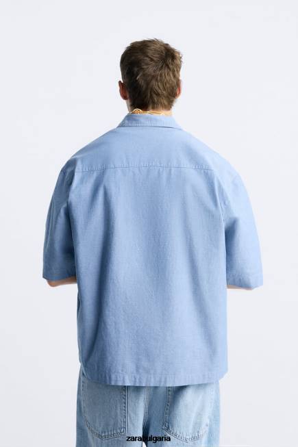 Zara облекло 66FT979 мъже дънкова риза син