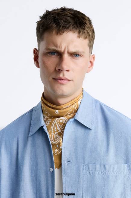 Zara облекло 66FT979 мъже дънкова риза син