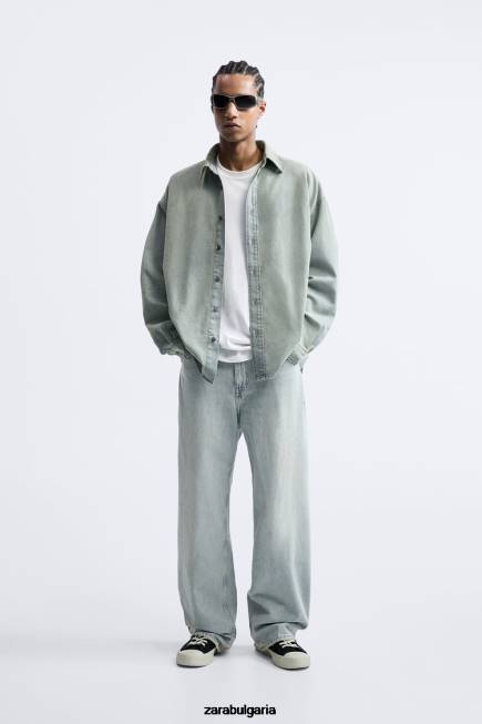 Zara облекло 66FT982 мъже спокойна дънкова риза мастилено синьо