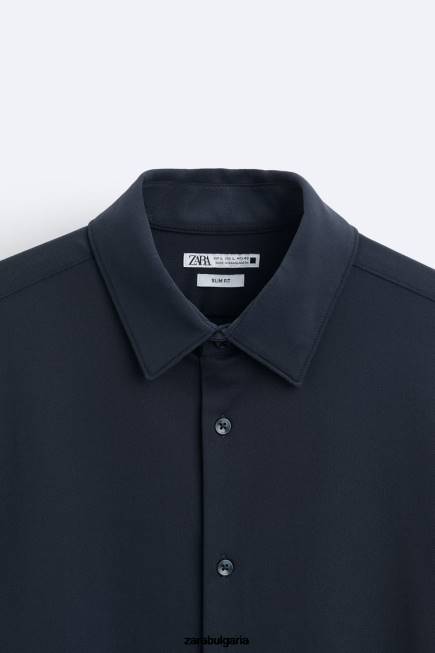 Zara облекло 66FT997 мъже еластична риза тъмносин