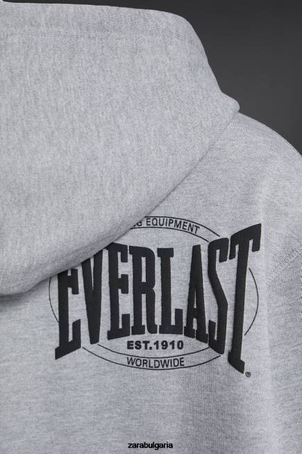 Zara облекло 66FT1047 мъже суичър с качулка everlast сив мергел