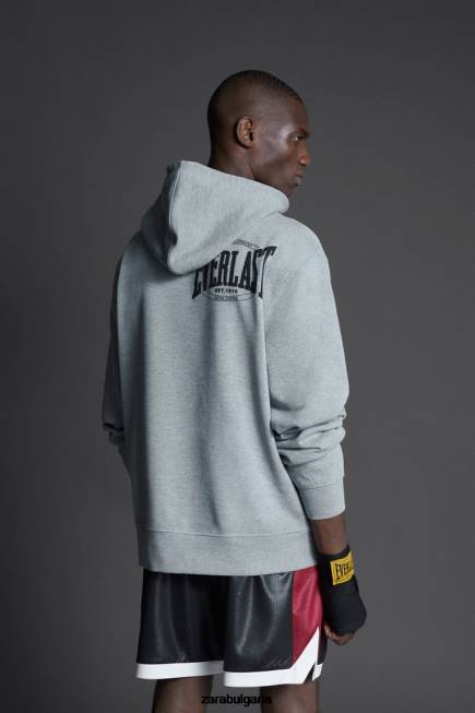 Zara облекло 66FT1047 мъже суичър с качулка everlast сив мергел