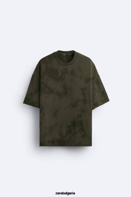 Zara облекло 66FT1066 мъже суитшърт с принт на вратовръзка каки