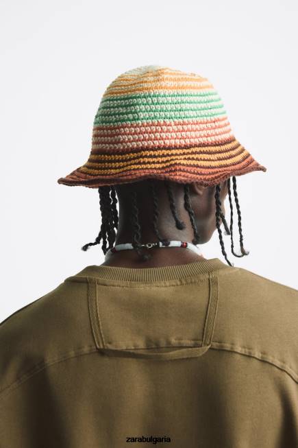 Zara облекло 66FT1076 мъже суичър с джобове на една кука каки