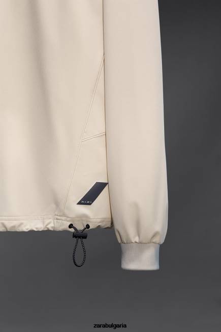 Zara облекло 66FT1078 мъже суичър за техническо обучение екрю