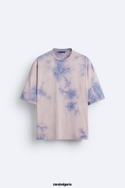 Zara облекло 66FT1202 мъже тениска с принт на вратовръзка люляк