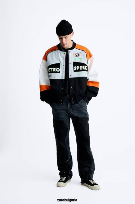 Zara облекло 66FT1109 мъже яке с цветни блокове многоцветен