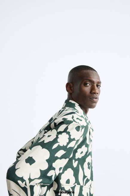 Zara облекло 66FT1118 мъже сако от жакард на цветя бензиново синьо