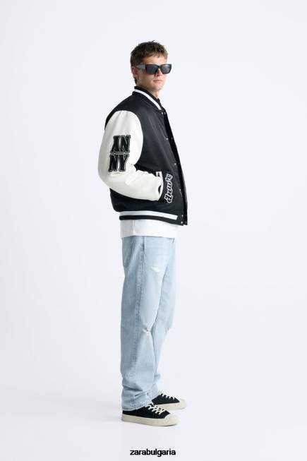 Zara облекло 66FT1133 мъже бомбър яке с качулка черен