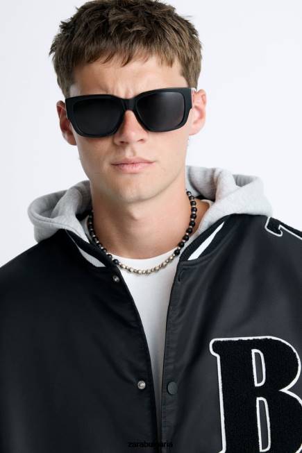 Zara облекло 66FT1133 мъже бомбър яке с качулка черен