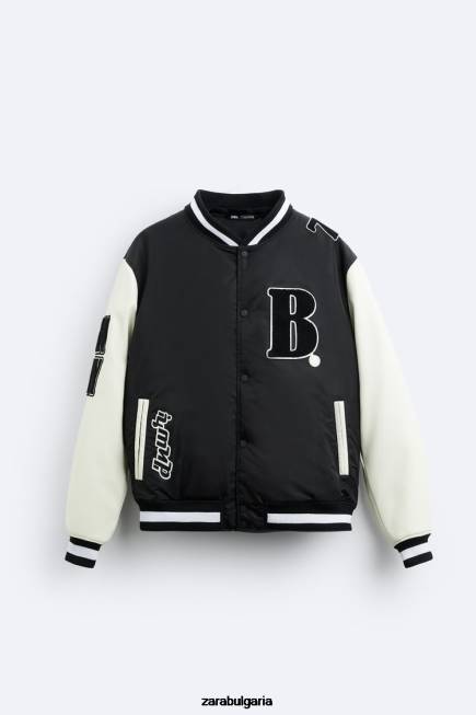 Zara облекло 66FT1133 мъже бомбър яке с качулка черен